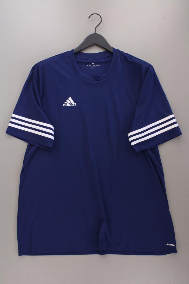 Adidas Sportshirt für Herren Gr. XXL Kurzarm blau aus Polyester