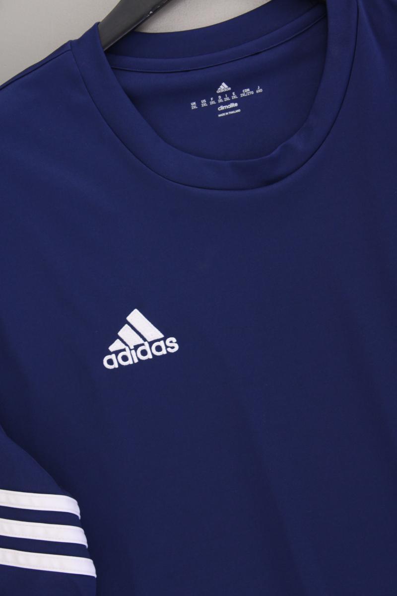 Adidas Sportshirt für Herren Gr. XXL Kurzarm blau aus Polyester