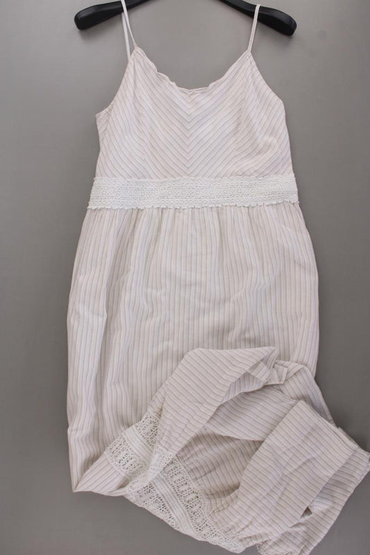 Hallhuber Trägerkleid Gr. 42 gestreift creme aus Baumwolle