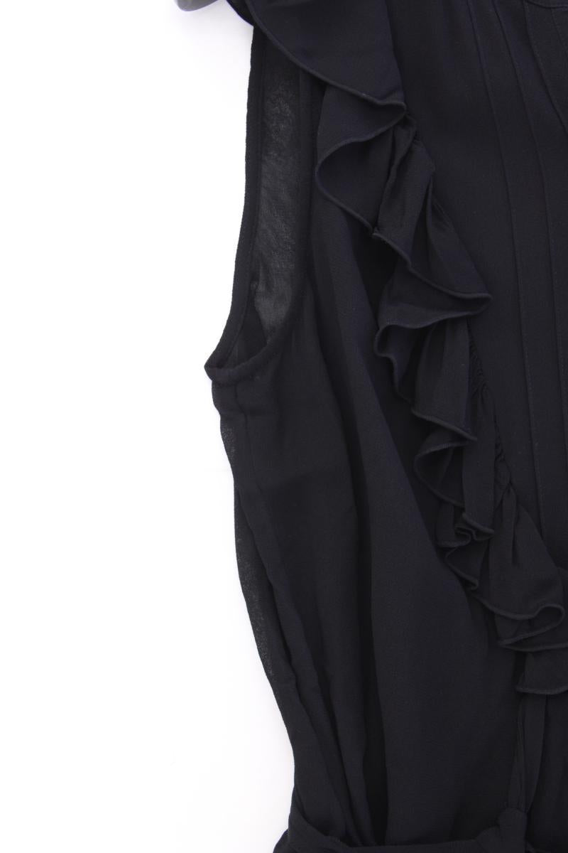 Ted Baker Rüschenbluse Gr. 42 Kurzarm schwarz aus Viskose