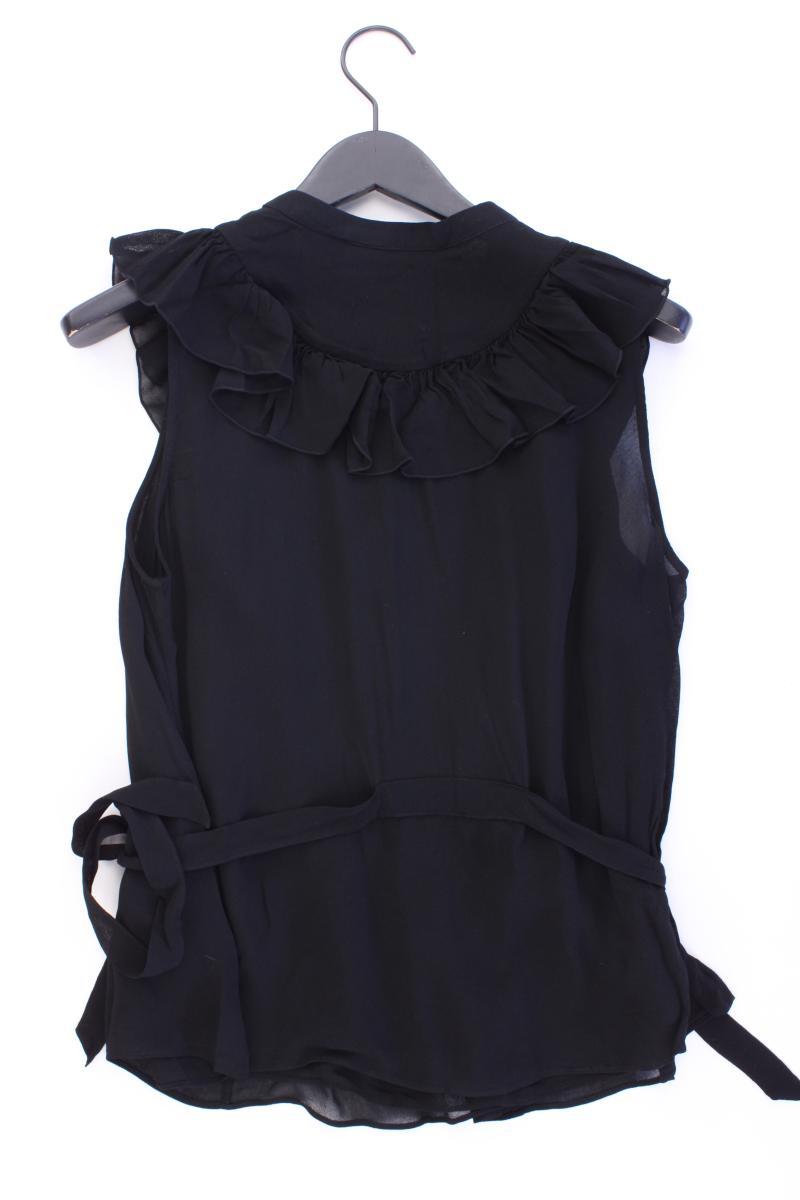 Ted Baker Rüschenbluse Gr. 42 Kurzarm schwarz aus Viskose