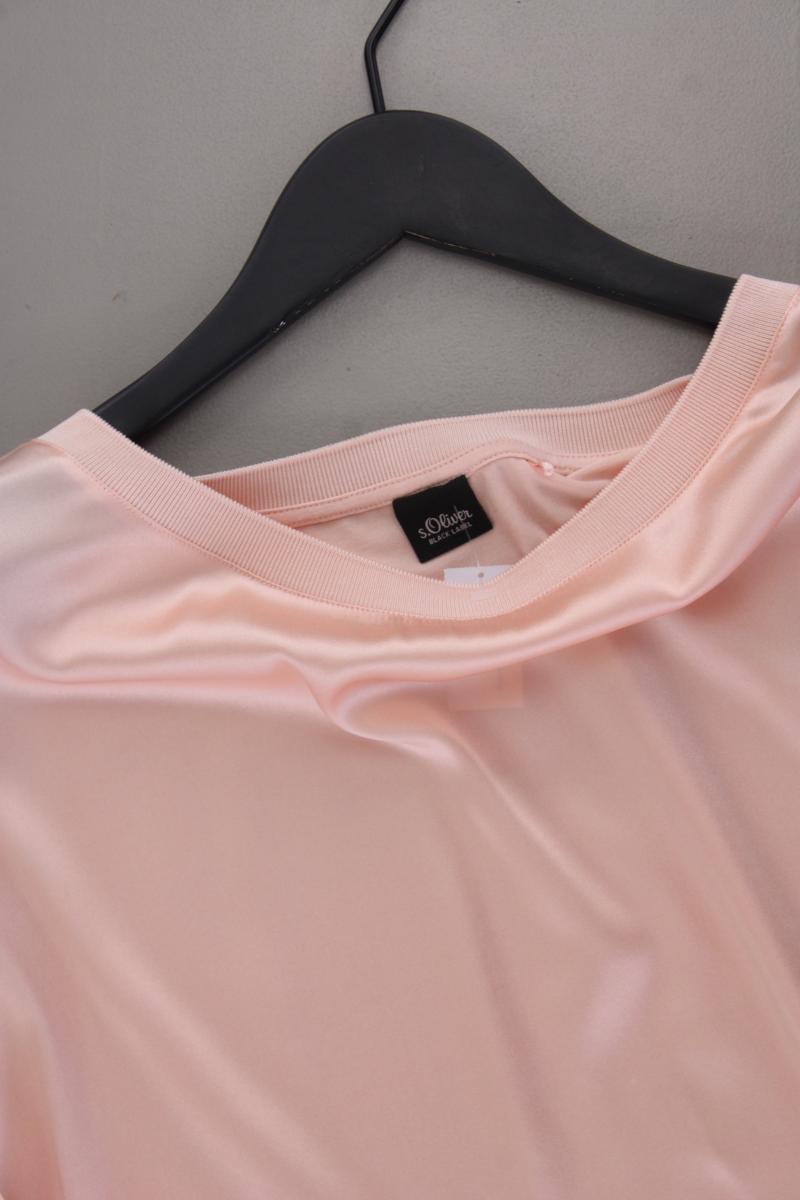 s.Oliver Black Label Bluse mit Seide Gr. 46 Kurzarm rosa