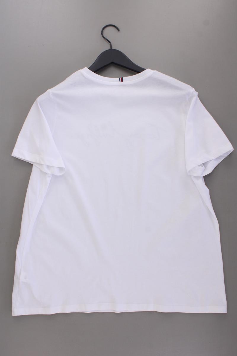 Tommy Hilfiger Printshirt Gr. 46 neuwertig Kurzarm weiß aus Baumwolle