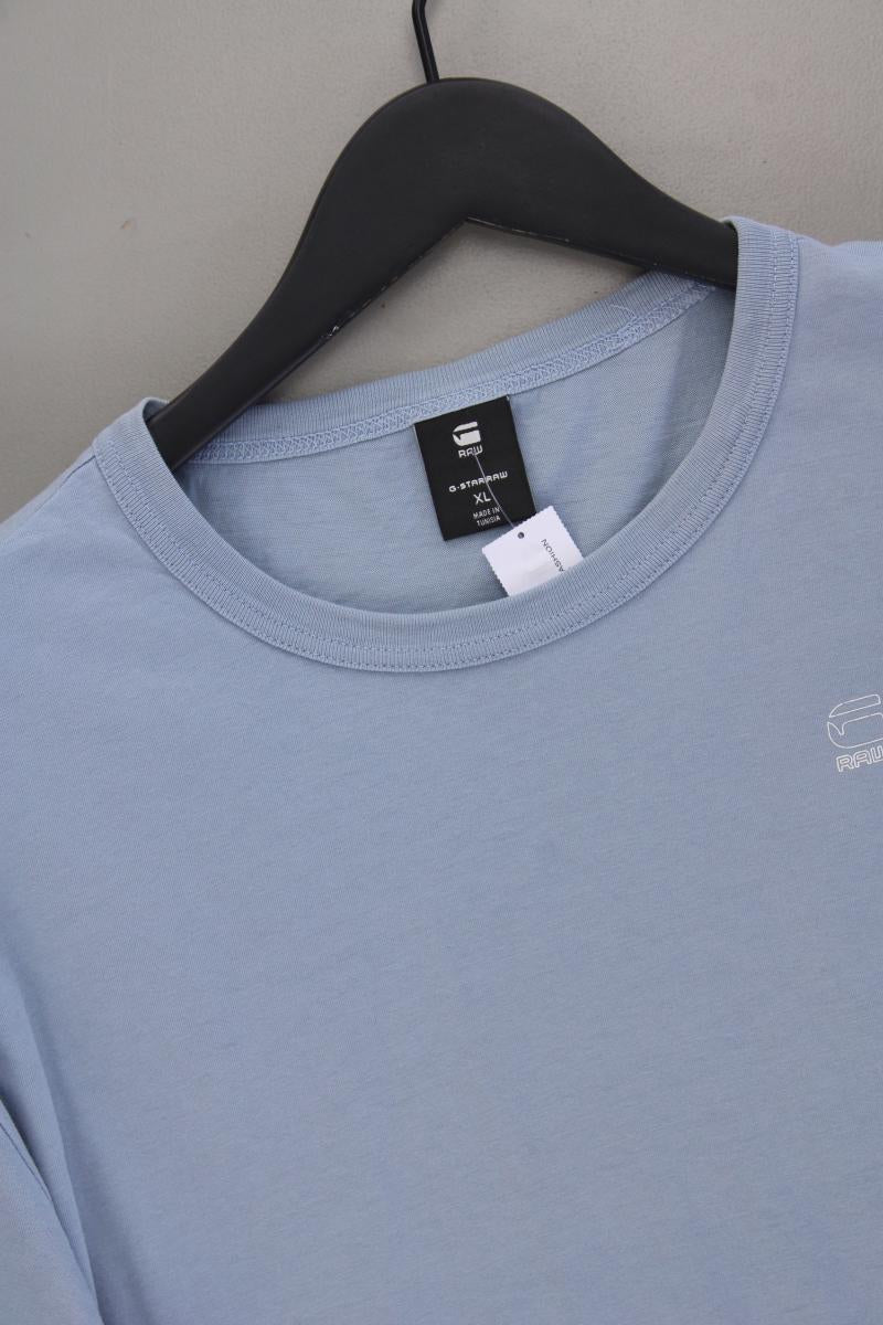 G-Star RAW T-Shirt für Herren Gr. XL Kurzarm blau aus Baumwolle