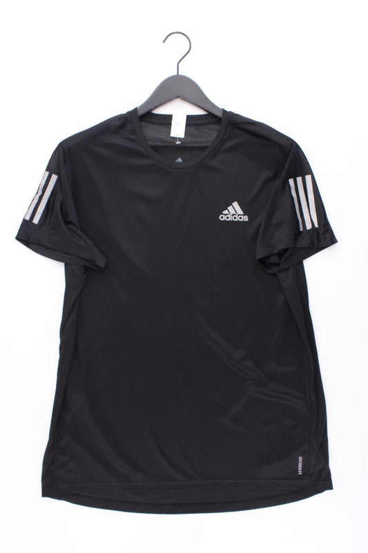 Adidas Sportshirt für Herren Gr. L Kurzarm schwarz aus Polyester
