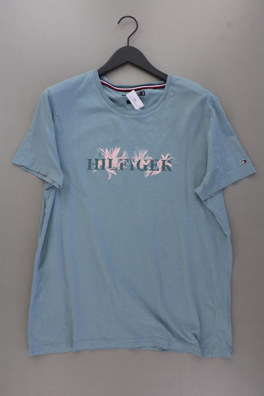 Tommy Hilfiger Printshirt für Herren Gr. XXL Kurzarm blau aus Baumwolle