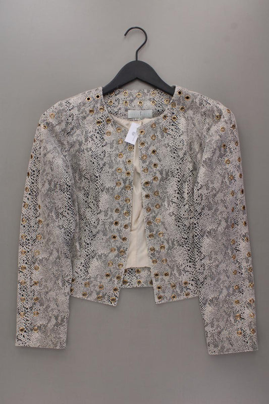 Pfeffinger Kurzjacke Gr. 36 mit Tierdruck neuwertig mit Nieten grau