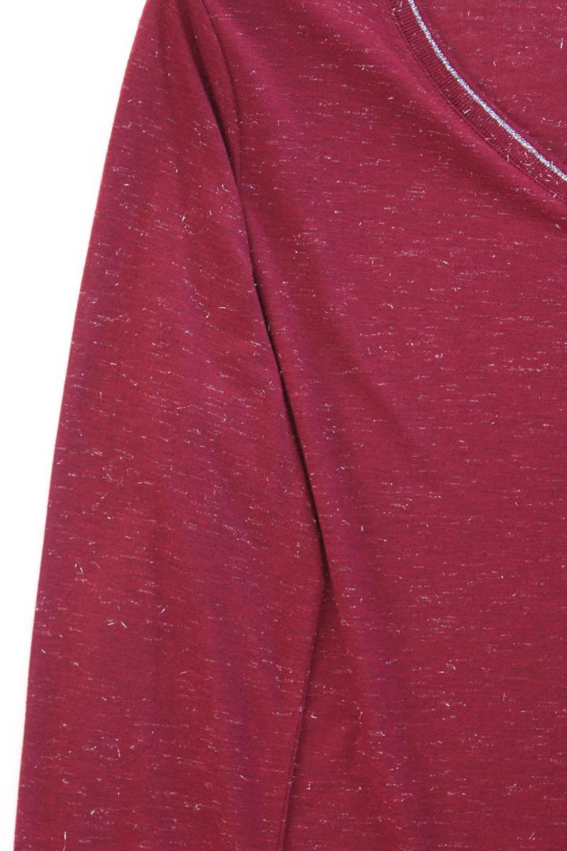 s.Oliver Shirt mit V-Ausschnitt Gr. 42 Langarm mit Glitzer rot