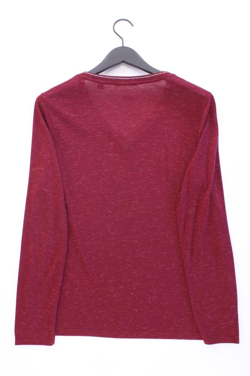 s.Oliver Shirt mit V-Ausschnitt Gr. 42 Langarm mit Glitzer rot