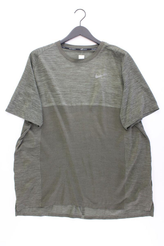 Nike Sportshirt für Herren Gr. XXL Kurzarm olivgrün aus Polyester