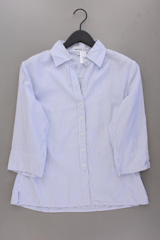 Marco Pecci Classic Bluse Gr. 42 gestreift 3/4 Ärmel blau