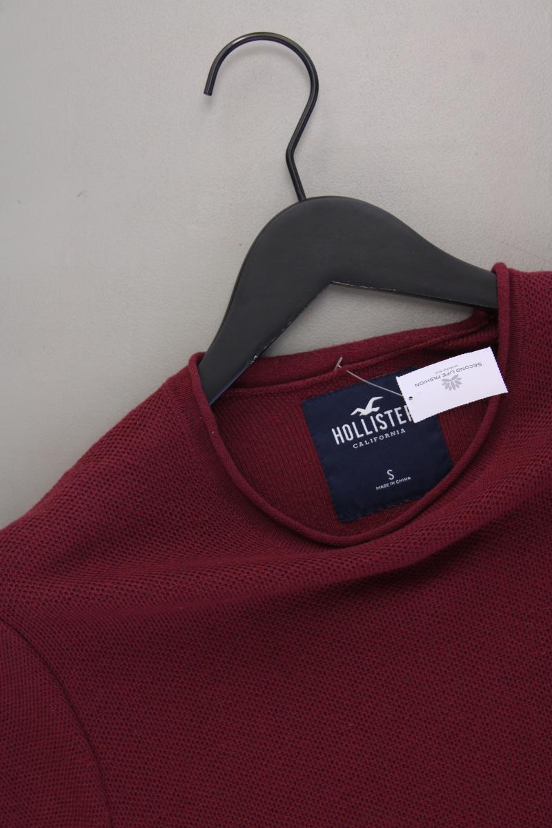 Hollister Strickshirt für Herren Gr. S Kurzarm rot
