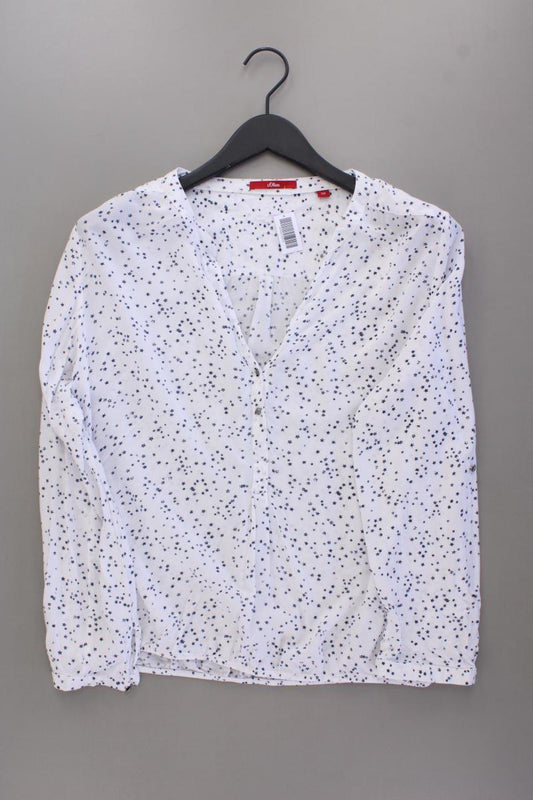s.Oliver Bluse mit Sternenmuster Gr. 38 Langarm weiß