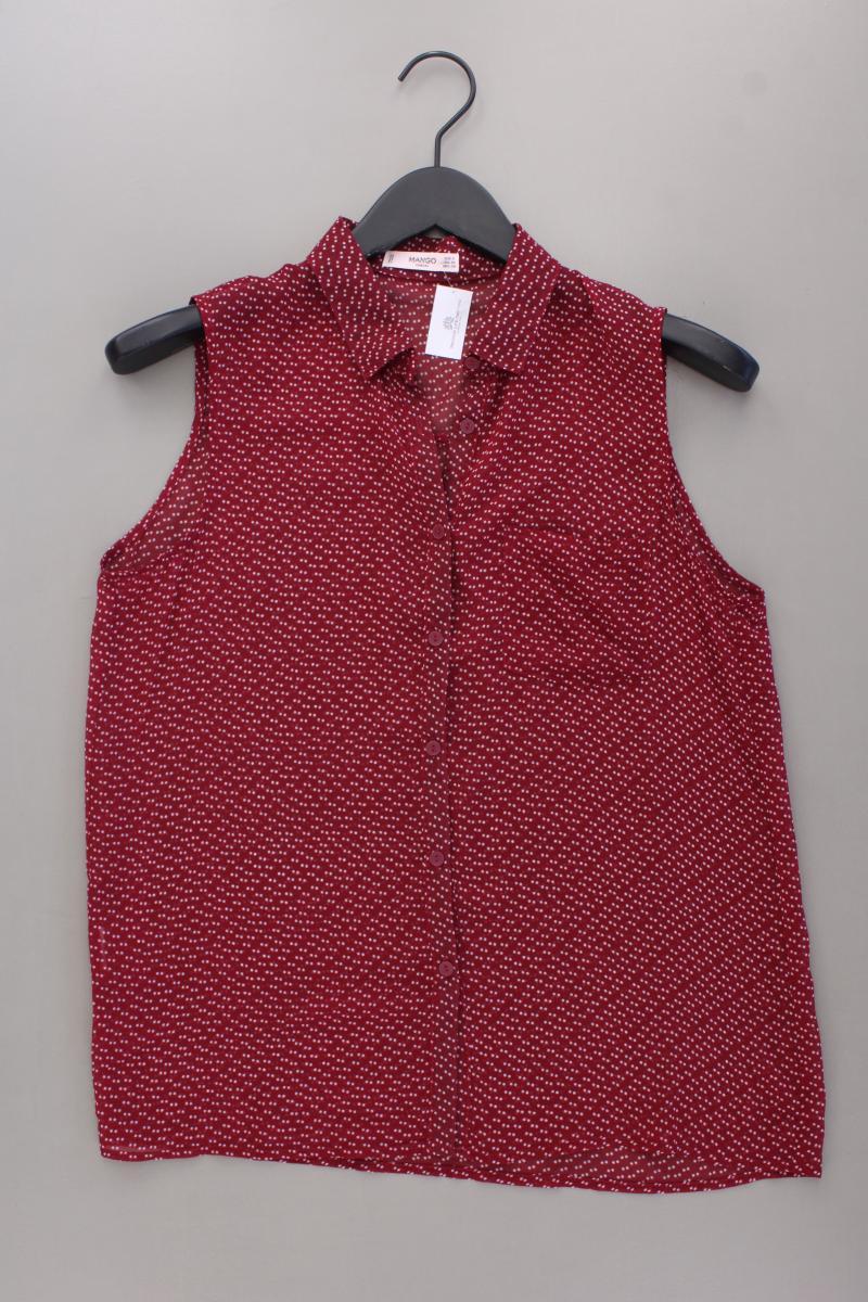 Mango Ärmellose Bluse Gr. S gepunktet rot