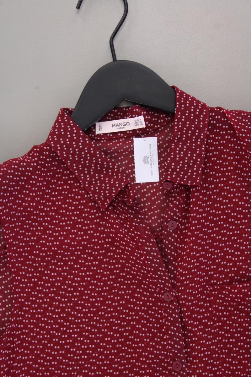 Mango Ärmellose Bluse Gr. S gepunktet rot