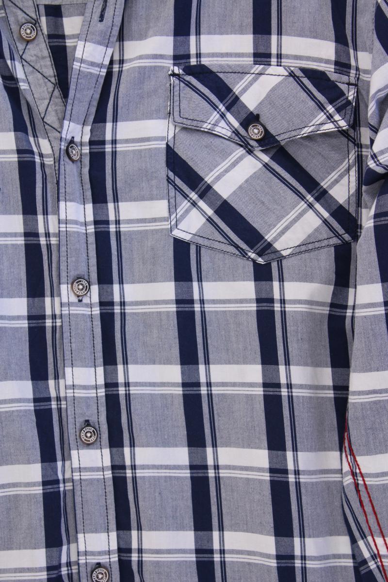 Camp David Karohemd für Herren Gr. XXXL kariert Langarm blau aus Baumwolle