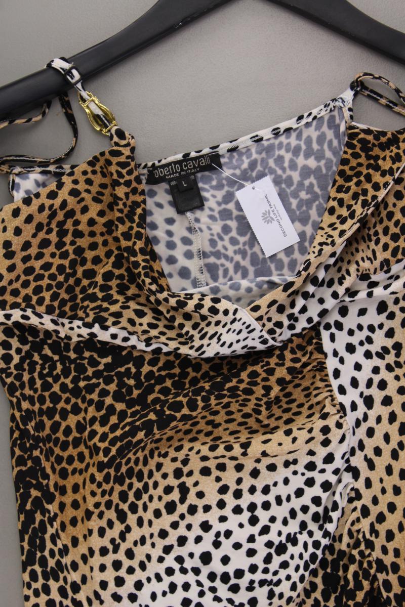 Roberto Cavalli Trägerkleid Gr. M mit Tierdruck Vintage braun