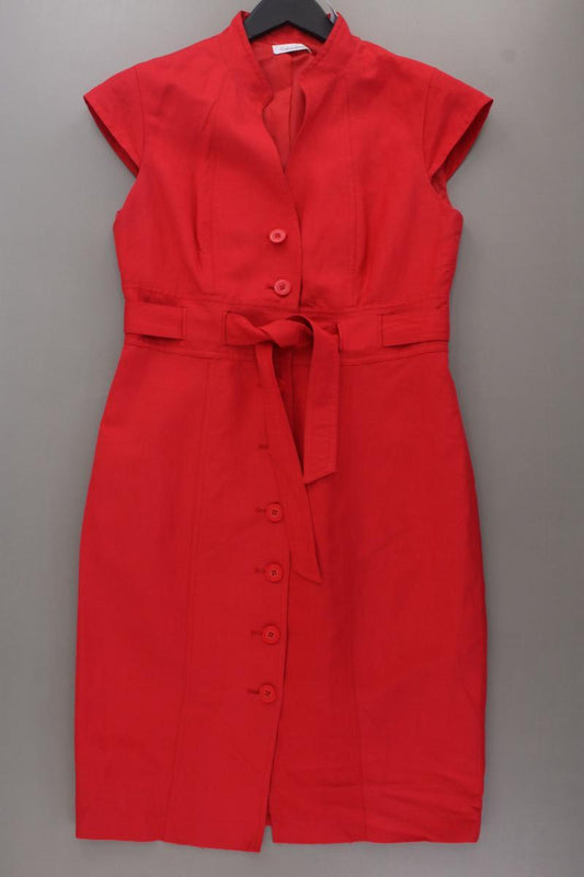 Calvin Klein Kurzarmkleid Gr. S rot aus Leinen