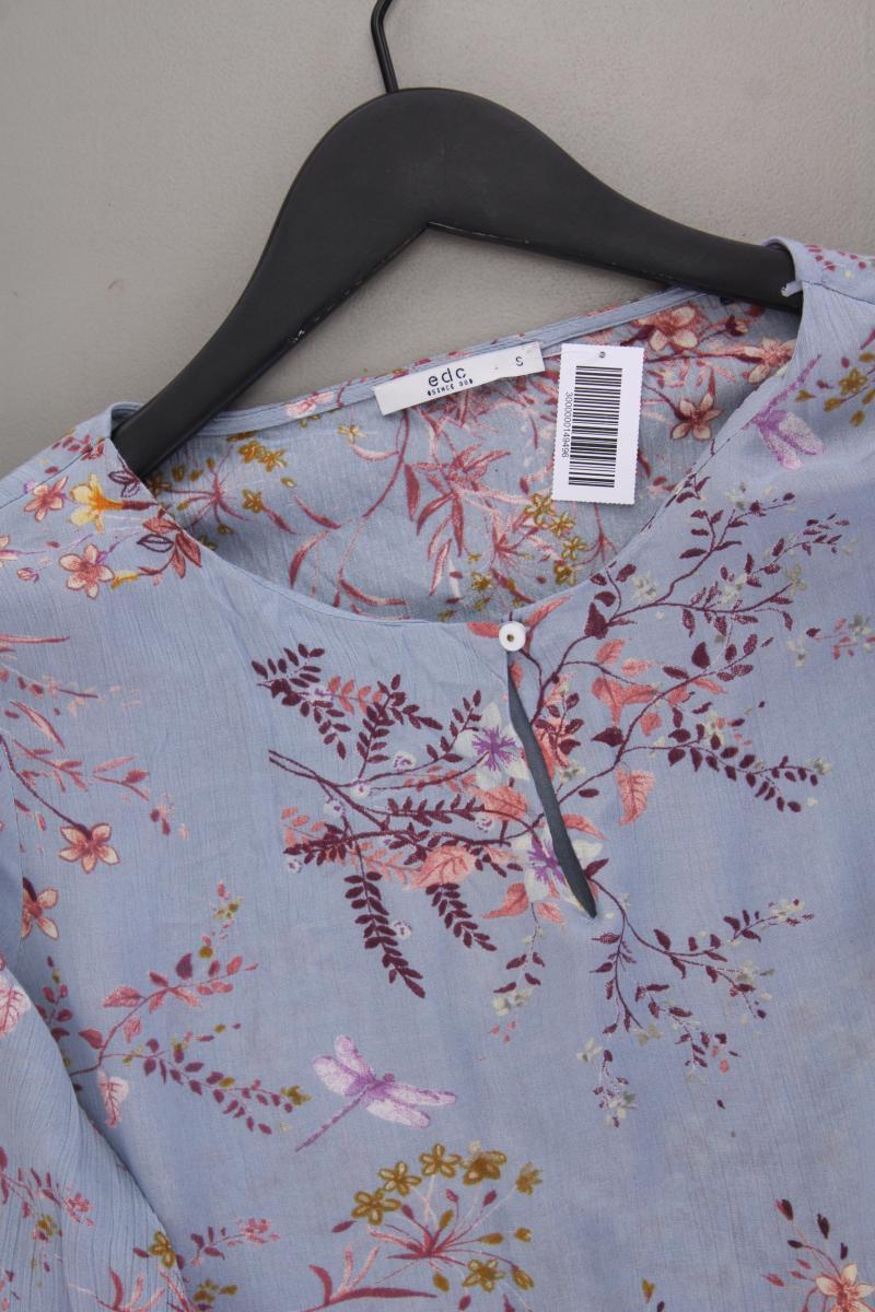 edc by Esprit Oversize-Bluse Gr. S mit Blumenmuster 3/4 Ärmel blau