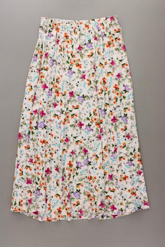 Himmelblau Stretchrock Gr. 34 mit Blumenmuster neuwertig creme aus Viskose