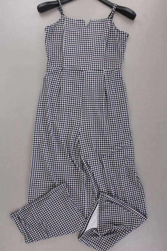 Bershka Langer Jumpsuit Gr. L kariert schwarz aus Viskose