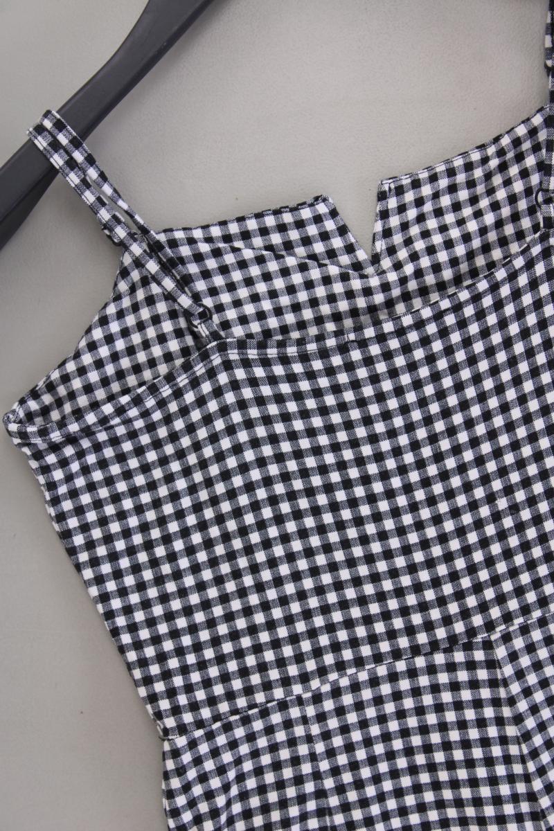 Bershka Langer Jumpsuit Gr. L kariert schwarz aus Viskose