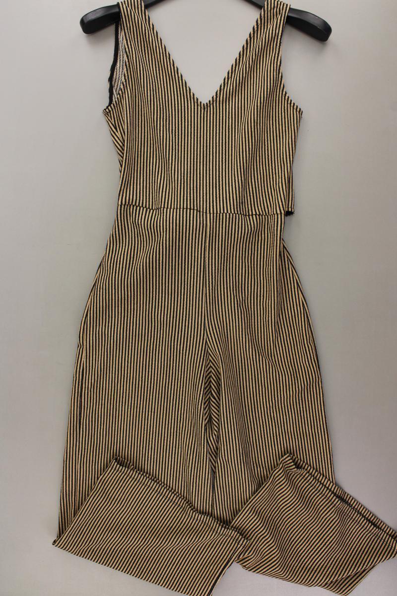 Mango Langer Jumpsuit Gr. S gestreift braun aus Polyester