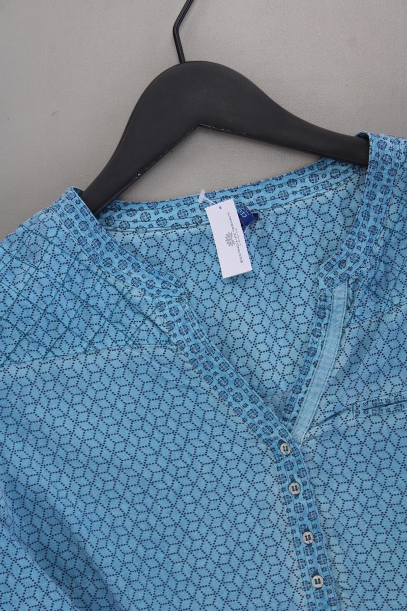 Cecil Langarmbluse Gr. M blau aus Baumwolle