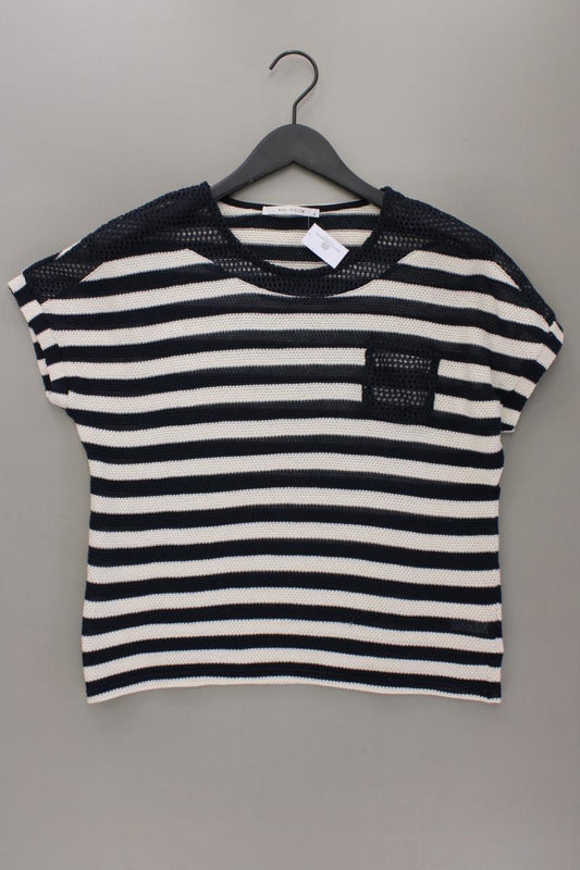 Kalisson Strickshirt Gr. M gestreift Kurzarm blau aus Baumwolle