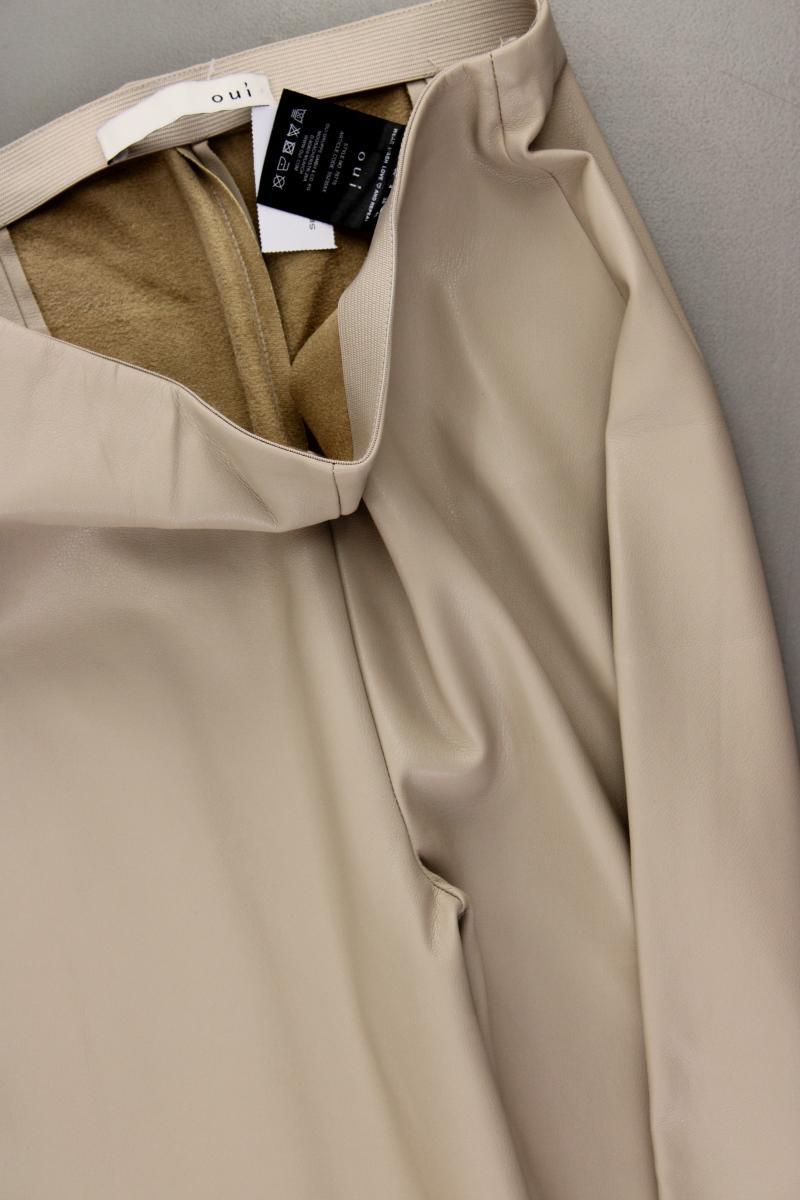 Oui Kunstlederleggings Gr. 34 neuwertig creme aus Polyester