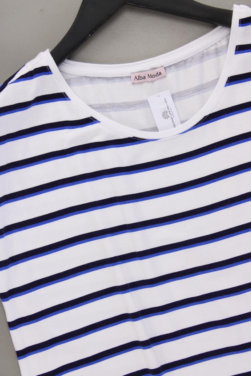 Alba Moda Ringelshirt Gr. 38 gestreift Kurzarm weiß aus Viskose