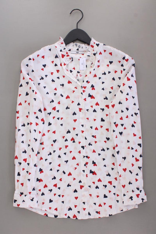AJC Fashion Bluse mit Herzmuster Gr. 34 Langarm creme aus Viskose