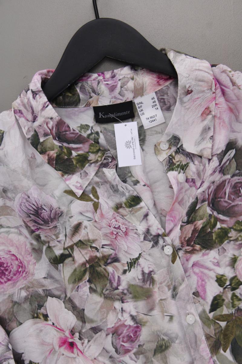 Komplimente Bluse Gr. 46 mit Blumenmuster Langarm mehrfarbig aus Viskose