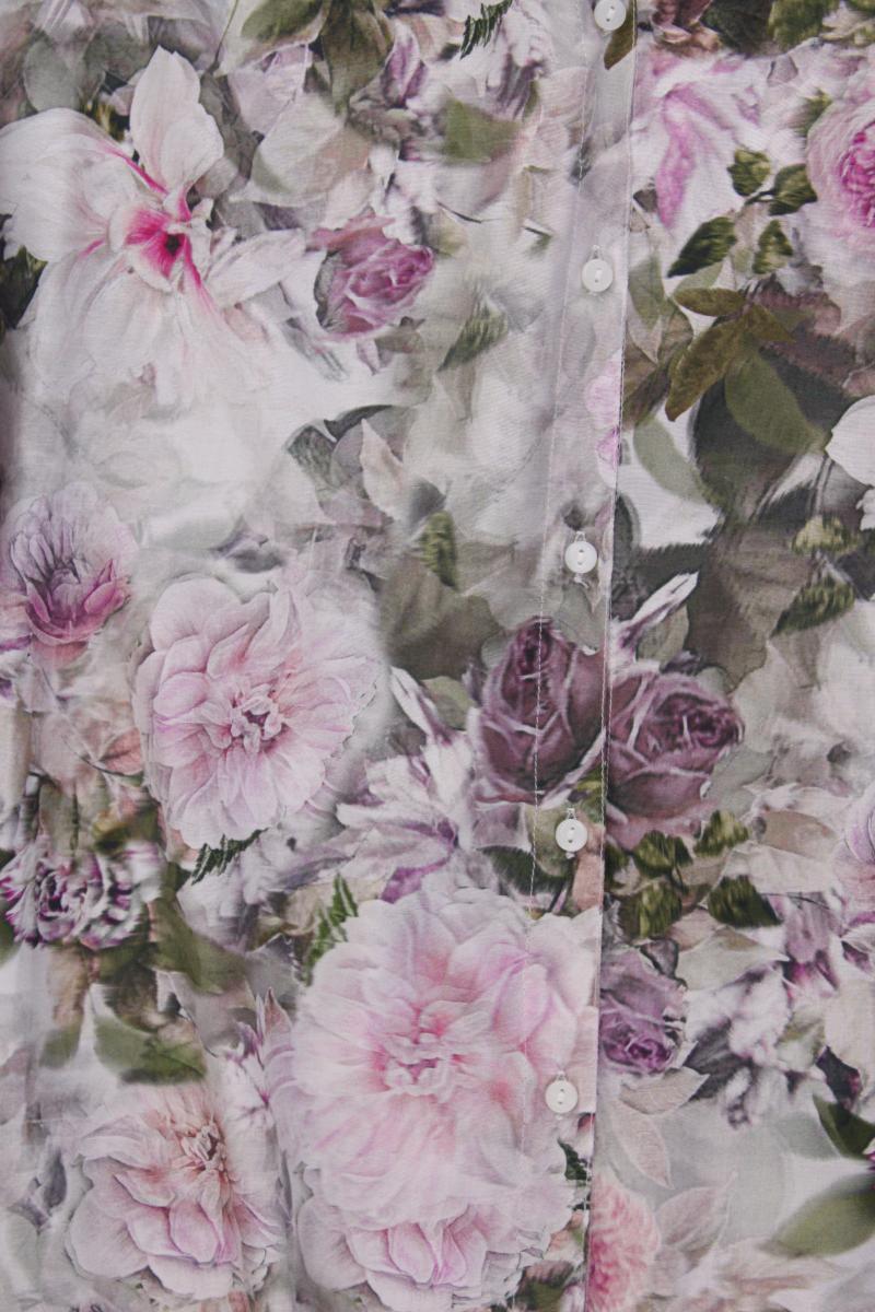Komplimente Bluse Gr. 46 mit Blumenmuster Langarm mehrfarbig aus Viskose