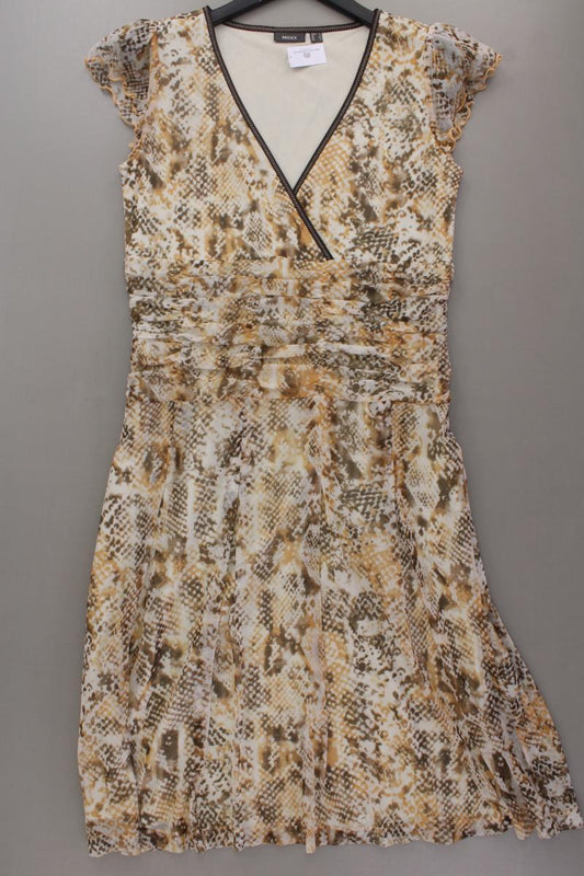 Mexx Y2K Chiffonkleid Gr. L Kurzarm Vintage creme aus Polyamid