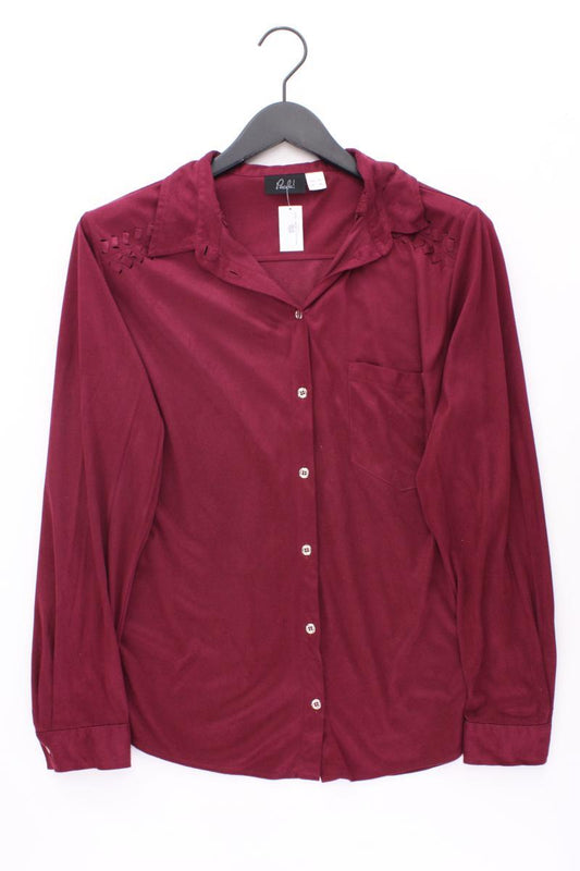 Paola Bluse in Wildlederoptik Gr. 46 Langarm lila aus Polyester