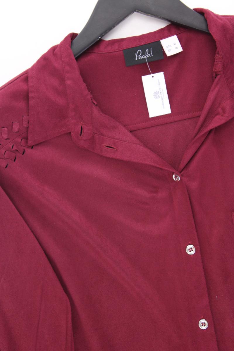 Paola Bluse in Wildlederoptik Gr. 46 Langarm lila aus Polyester