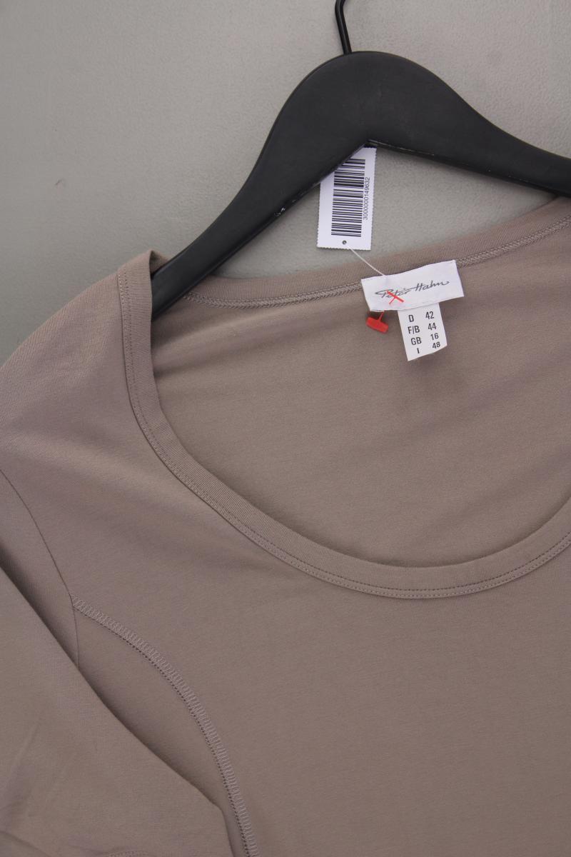 Peter Hahn Jerseykleid Gr. 42 neuwertig Kurzarm braun aus Viskose