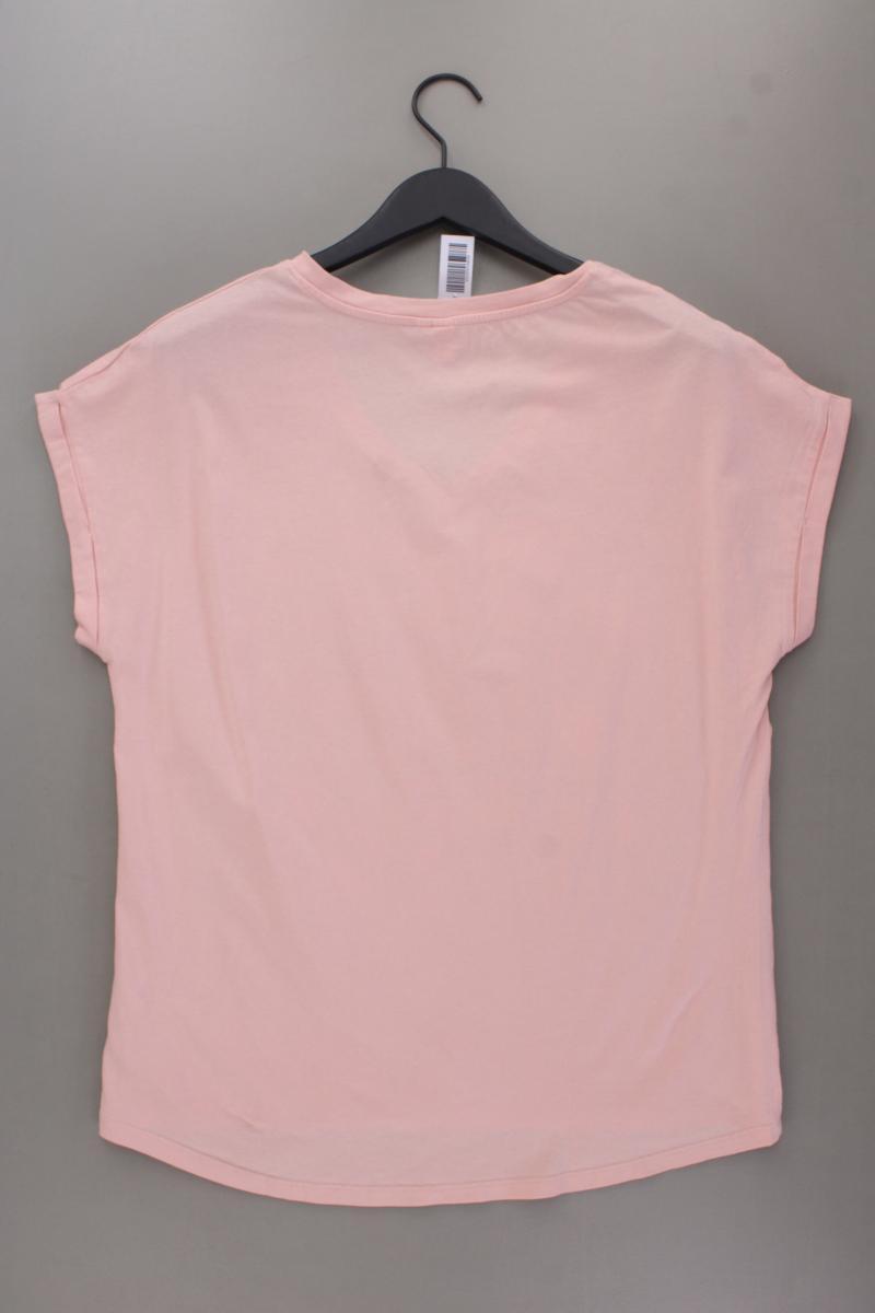QS by s.Oliver Shirt mit V-Ausschnitt Gr. XL Kurzarm rosa aus Baumwolle