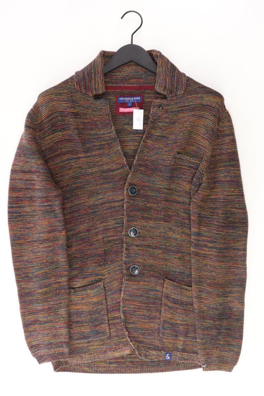 Colours & Sons Strickjacke für Herren Gr. L Langarm mehrfarbig aus Baumwolle