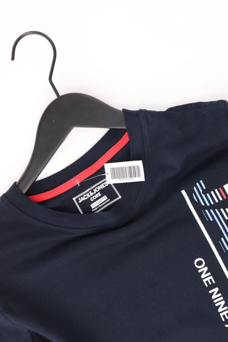 Jack & Jones T-Shirt für Herren Gr. XS Kurzarm blau aus Baumwolle