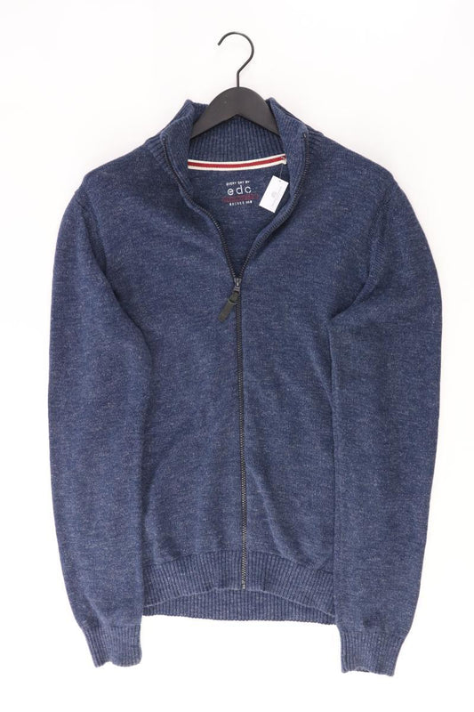 edc by Esprit Strickjacke für Herren Gr. L Langarm blau aus Baumwolle