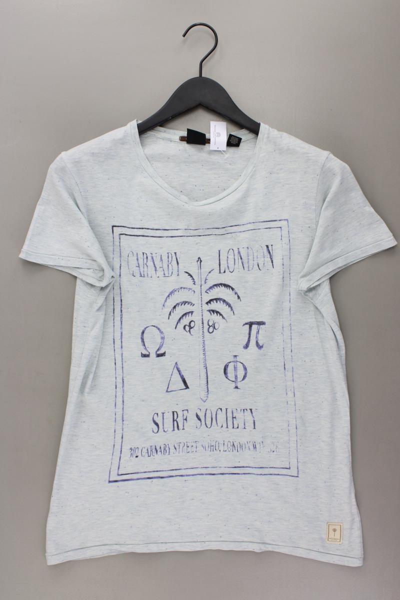 Scotch & Soda Printshirt für Herren Gr. S Kurzarm blau