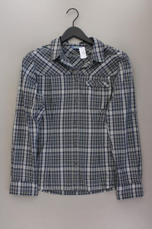 me ru Karobluse Gr. 42 kariert Langarm blau aus Nylon