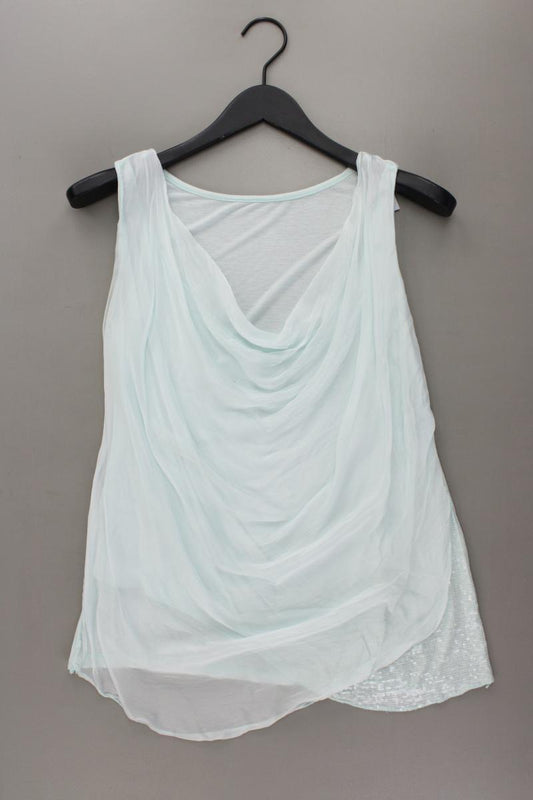 Seidenbluse Gr. 38 Ärmellos blau