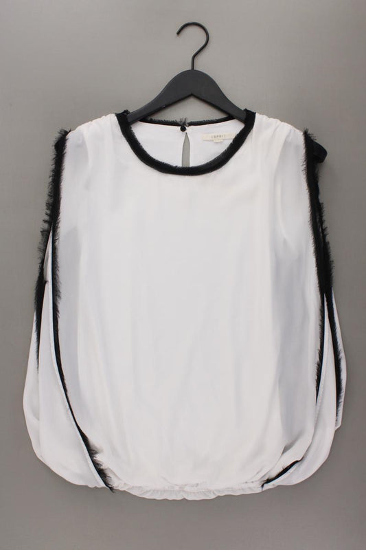 Esprit Chiffonbluse Gr. XL Kurzarm weiß