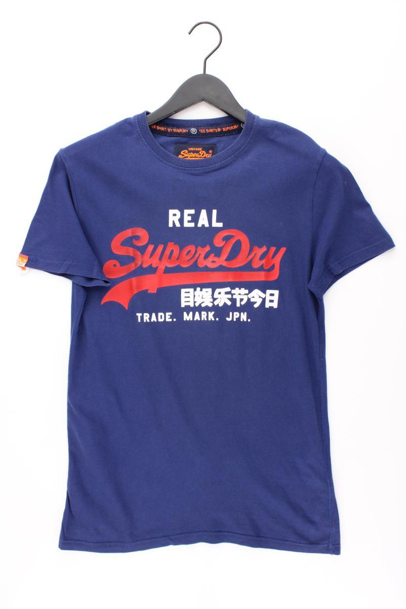 Superdry Printshirt für Herren Gr. S Kurzarm blau aus Baumwolle