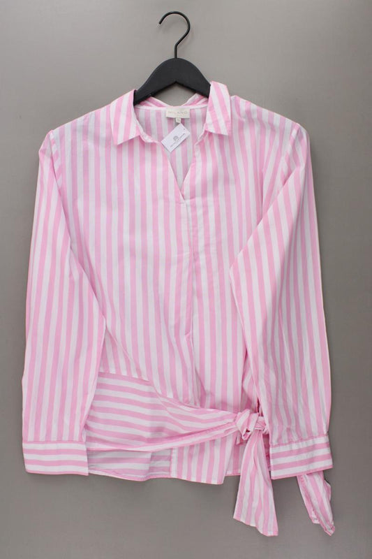 Milano Italy Langarmbluse Gr. 44 gestreift rosa aus Baumwolle