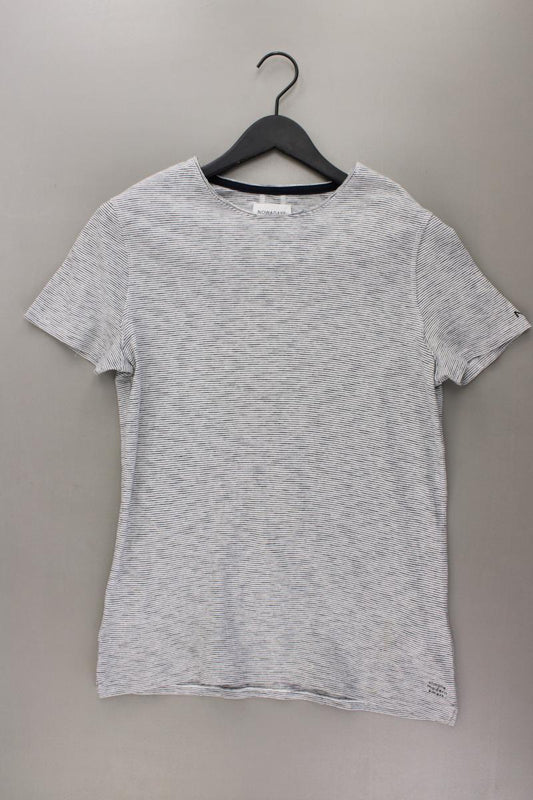 Nowadays Ringelshirt für Herren Gr. S gestreift Kurzarm grau aus Baumwolle