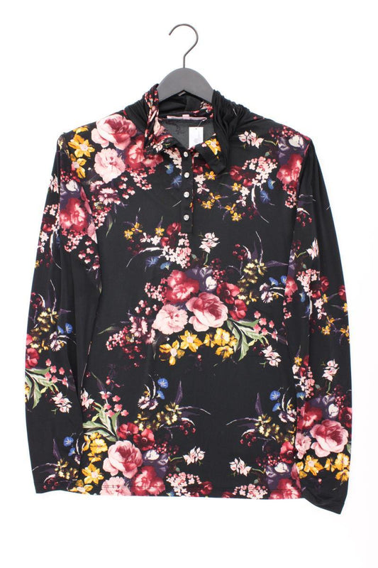 Himmelblau Printshirt Gr. 44 mit Blumenmuster Langarm mehrfarbig aus Polyester